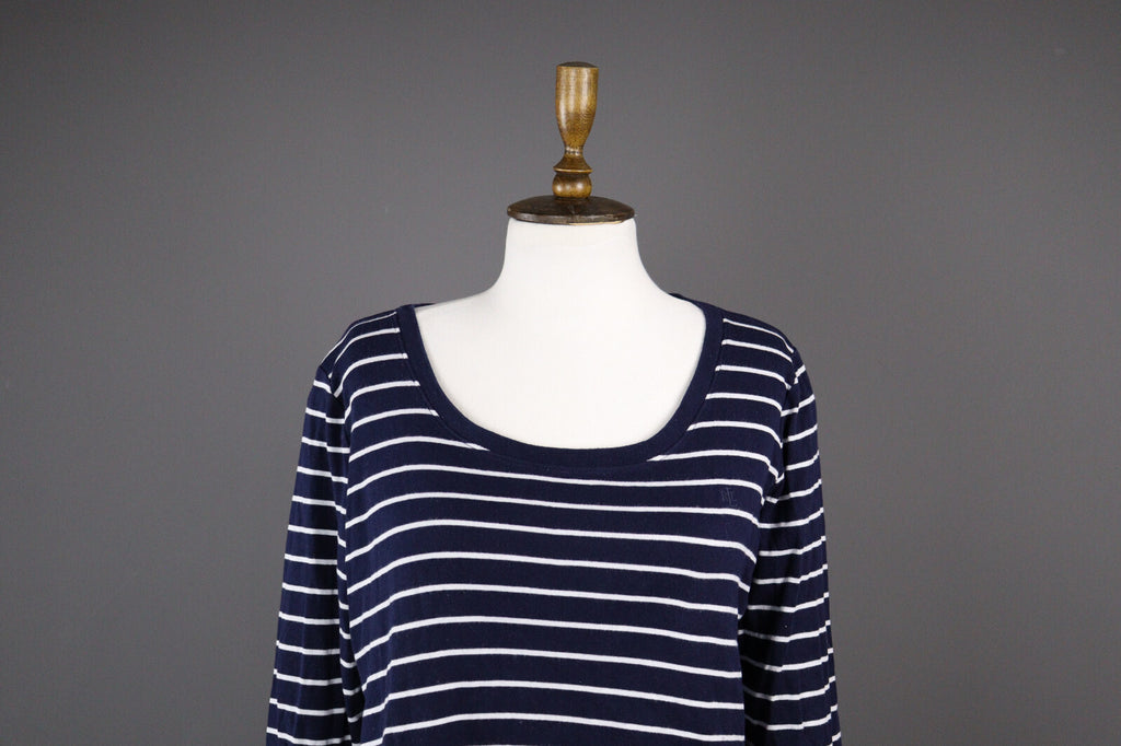 Lauren Ralph Lauren Blue Stripe Long Sleeve Pullover Sweater – Size L