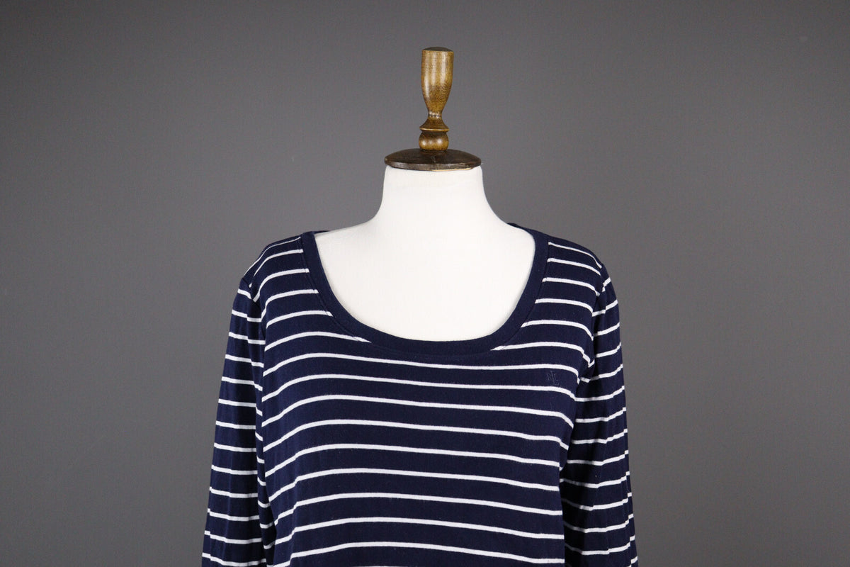 Lauren Ralph Lauren Blue Stripe Long Sleeve Pullover Sweater – Size L