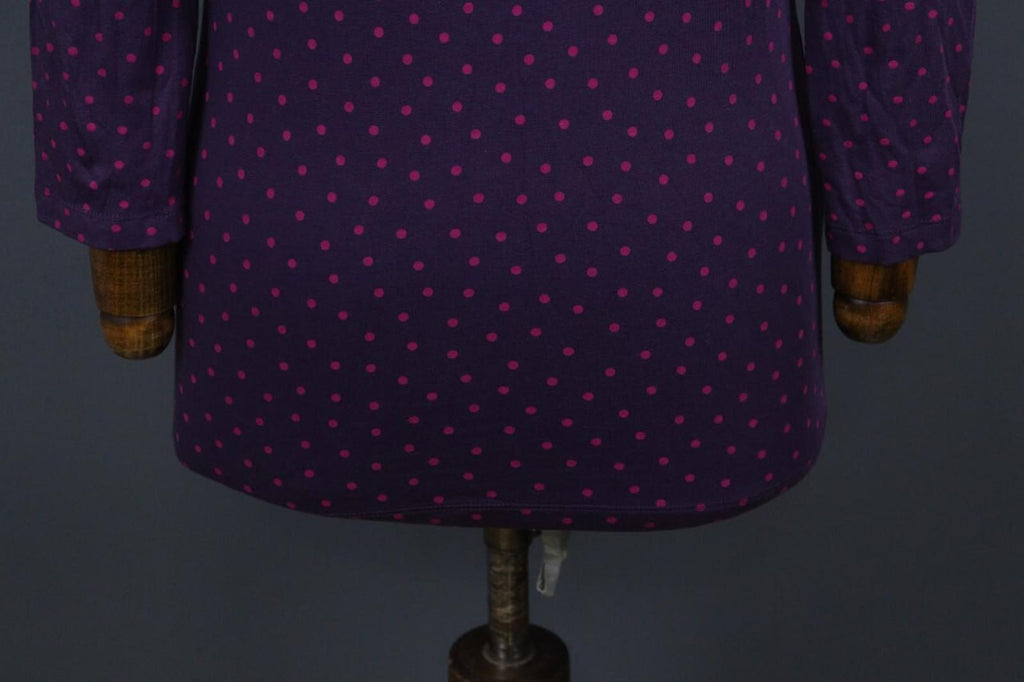GUDRUN SJODEN Purple Polka Dot Modal Crew Neck Long Sleeve Blouse Top – Size S