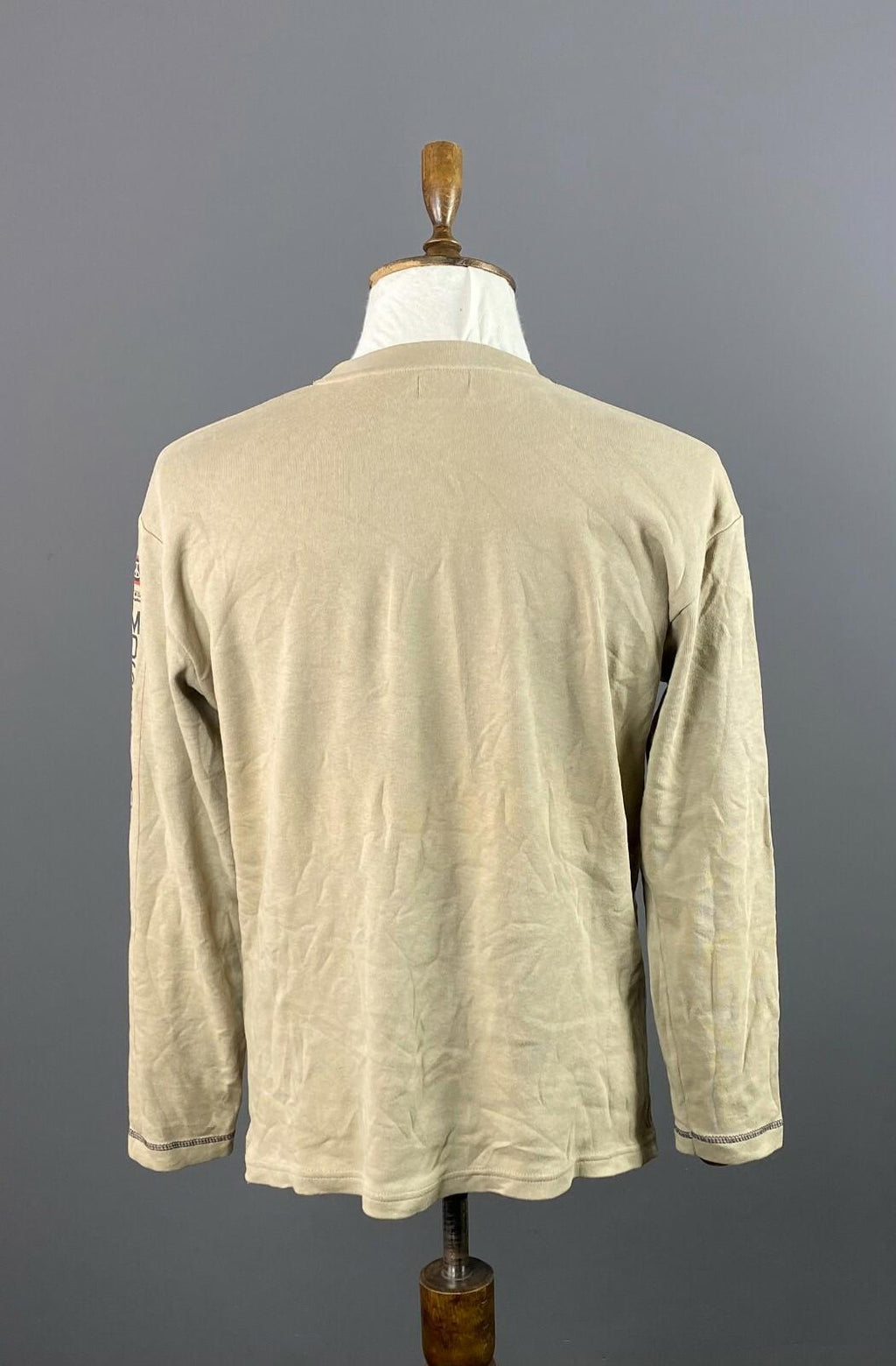 MOSCHINO JEANS Beige Cotton Big Logo Long Sleeve T-Shirt – Size XXL