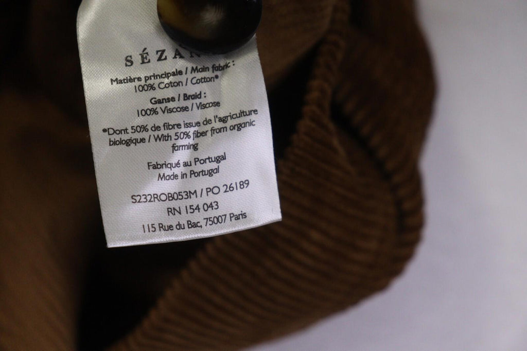 SEZANE Brown Sleeveless Pockets Corduroy Dungaree Dress – Size 38