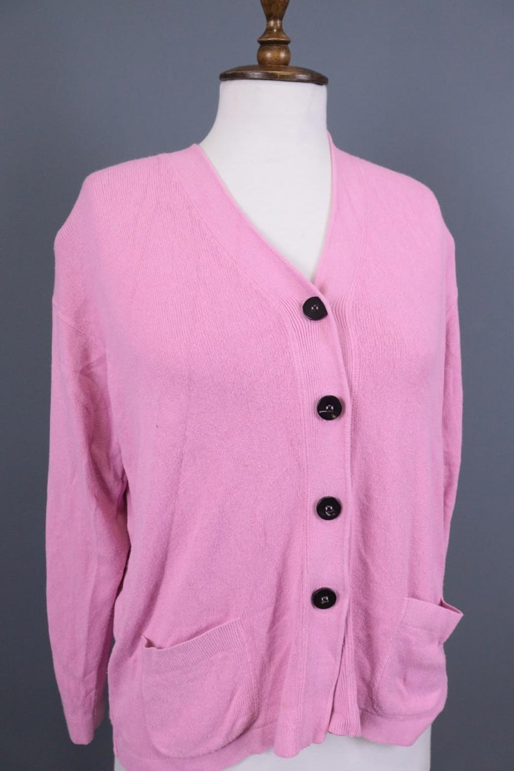 IRIS VON ARNIM Pink Viscose Long Sleeve Button Front Cardigan Sweater – Size L