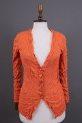 Aventures des Toiles Orange Button Down Long Sleeve Blouse Shirt – Size 38 / S