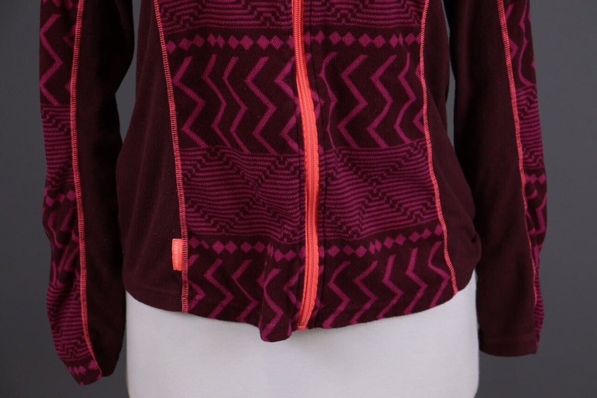 Kari Traa Purple Geometric Striped Full Zip Fleece Jacket – Size L