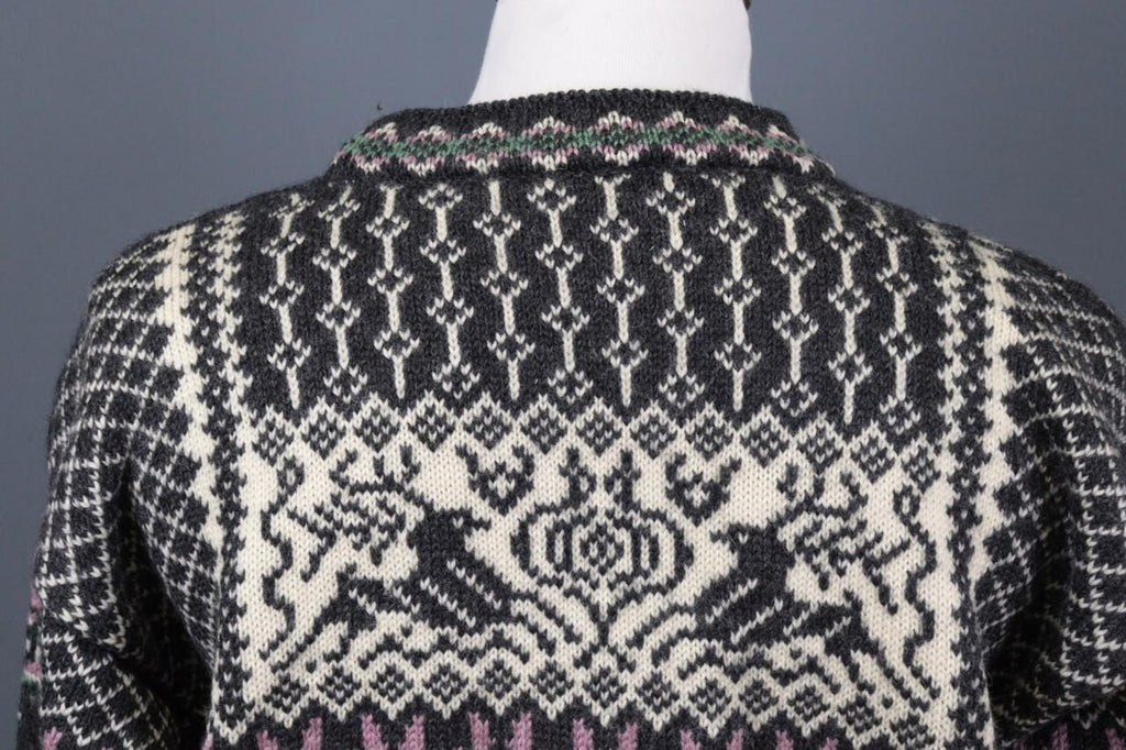 DALE OF NORWAY Black Deer Fair Isle Wool Knit Ski Sweater – Size XXL / 2XL
