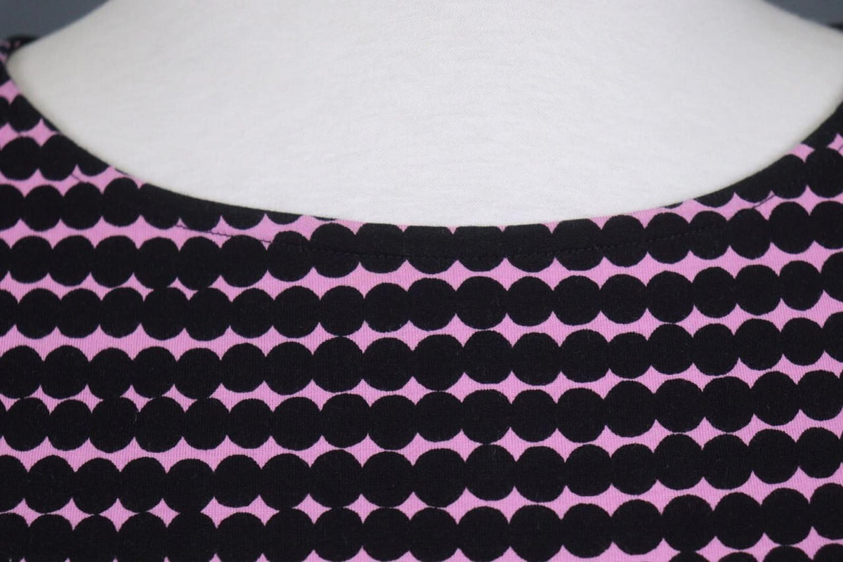 MARIMEKKO ADD PERETTA PIKKU RASYMATTO Purple Polka Dot Cotton Shift Dress Sz XS