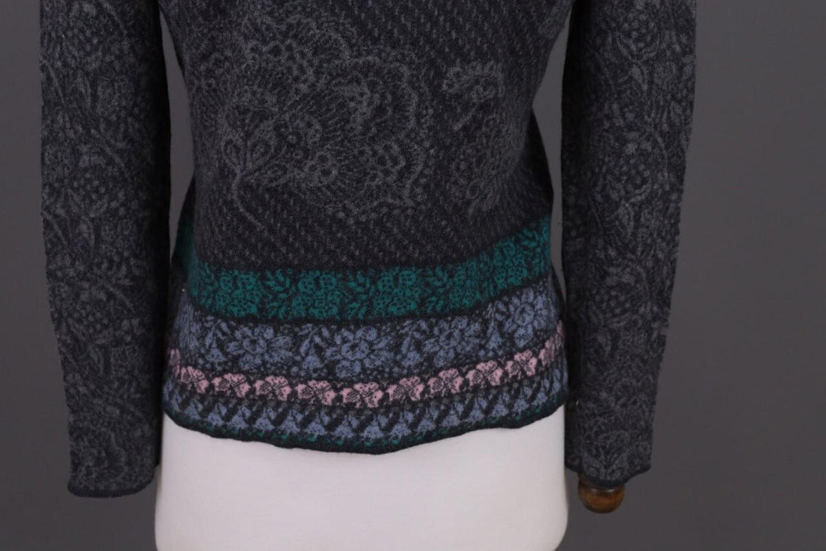 IVKO Multicolor Floral Jacquard Wool Knit Jumper Sweater – Size M / 38