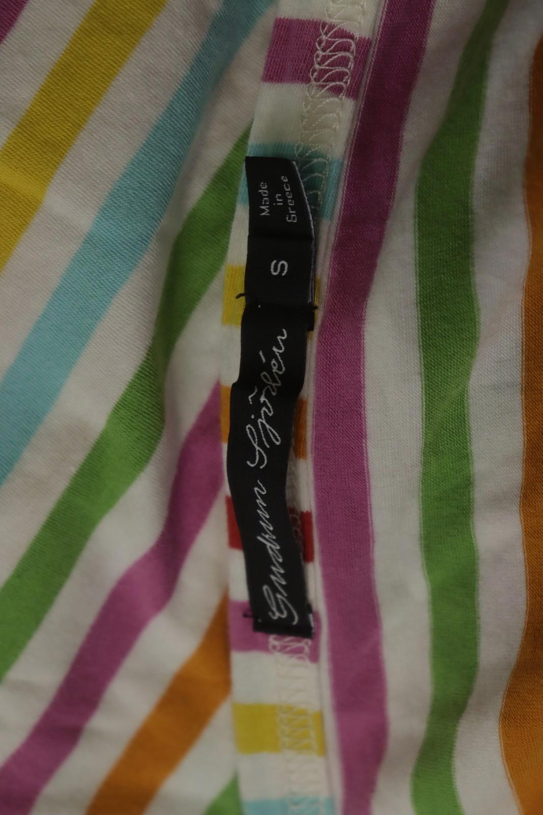 GUDRUN SJODEN Multi Striped Wide Strap Square Neck Pullover Tank Dress – Size S