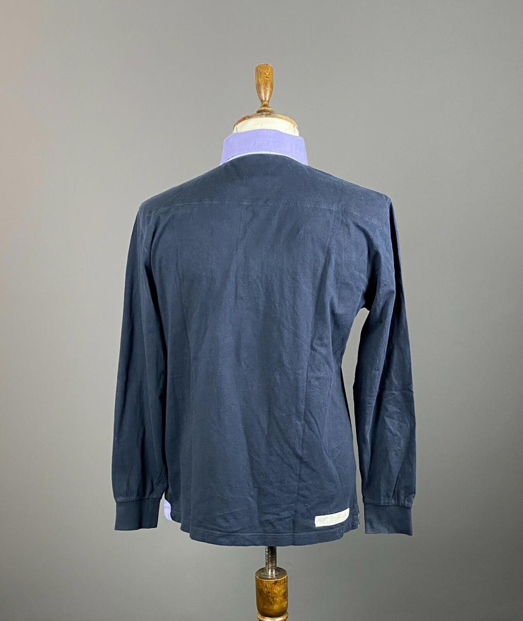 LA MARTINA Navy Blue Cotton Long Sleeve Polo Shirt – Size XL