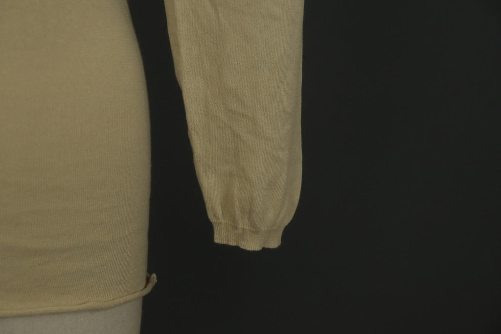 MAISON MARTIN MARGIELA Tan Cotton Knitted Raglan Sleeve Pullover Sweater – Size S – Used