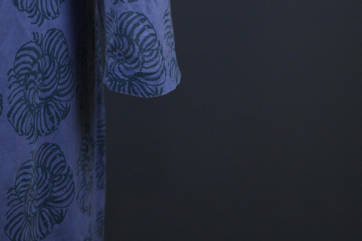 MARIMEKKO Blue Geometric Pattern Long Sleeve Long Maxi Dress – Size XL
