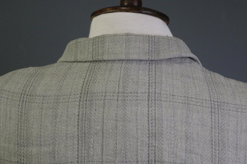 JIL SANDER Gray Plaid 100% Linen Three Button Blazer Jacket – Size 38