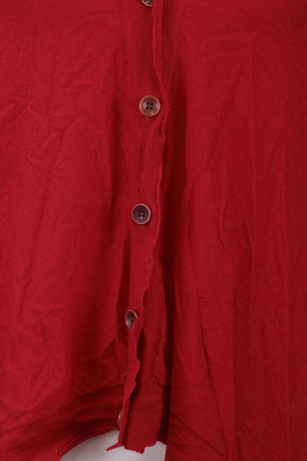 OSKA Red Knit Drape Long Sleeve Button Cardigan Sweater – Size 3