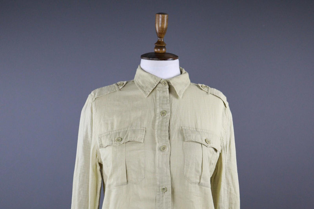 DENIM & SUPPLY RALPH LAUREN Beige Long Sleeve Button Up Shirt Blouse – Size S
