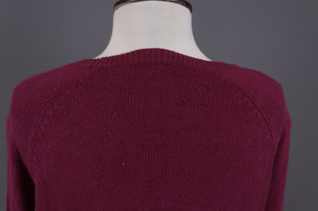 Eileen Fisher Burgubdy Lagenlook Cotton Cashmere Knit Oversized Sweater – Size M