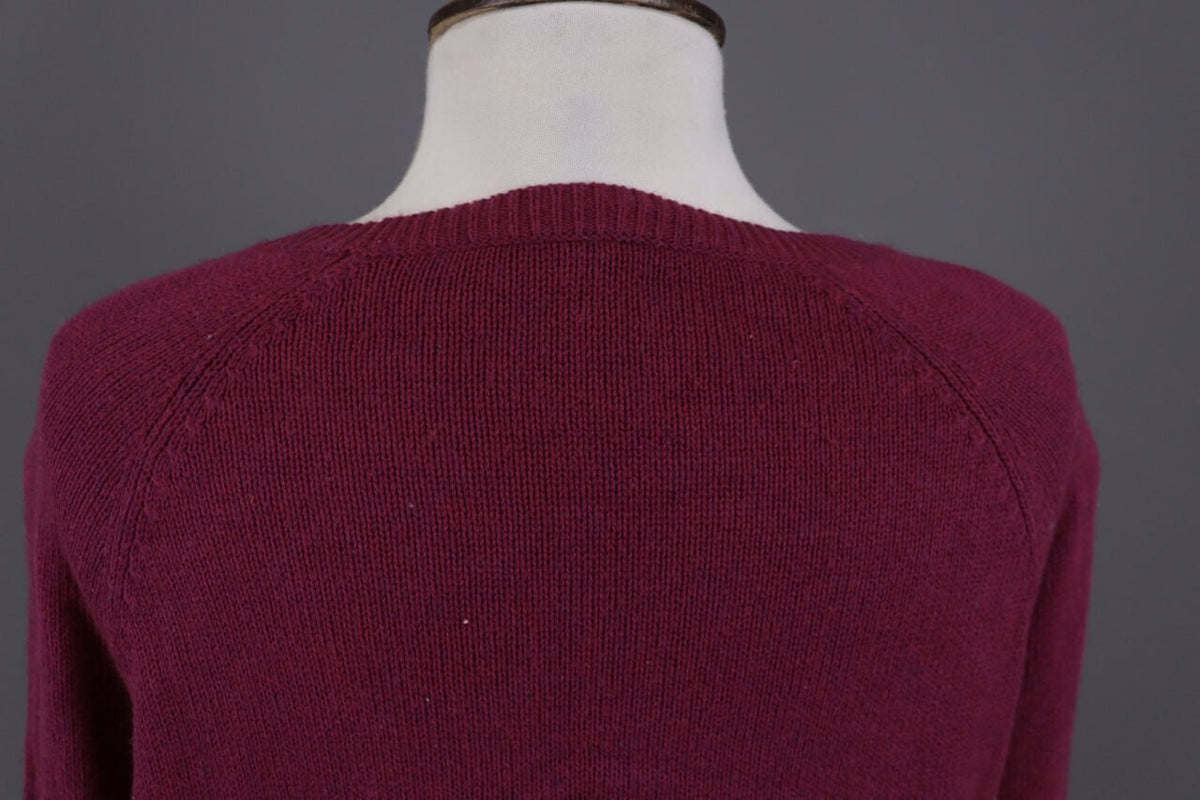 Eileen Fisher Burgubdy Lagenlook Cotton Cashmere Knit Oversized Sweater – Size M
