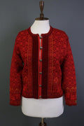 DALE OF NORWAY Red Geometric Wool Knit Button Cardigan Sweater – Size 3