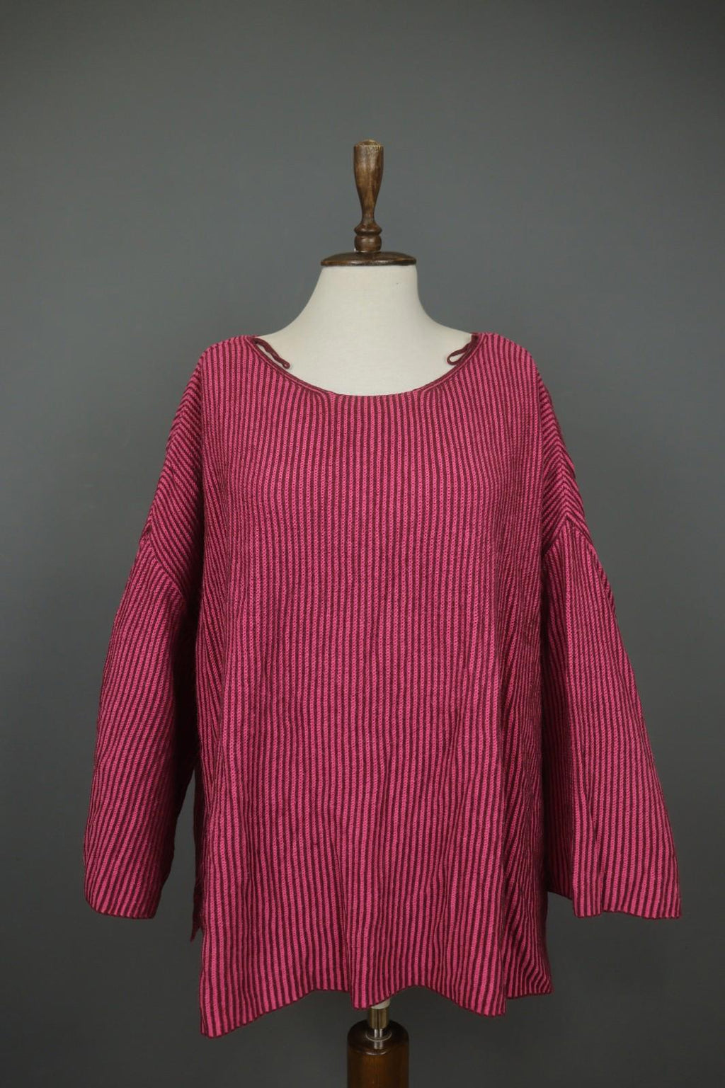 GUDRUN SJODEN Pink 100% Cotton Knit Long Sleeve Round Neck Sweater – Size L/XL