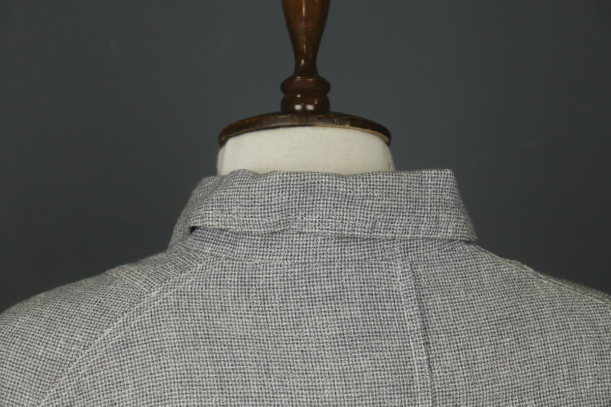 OSKA Gray Pleated Back Slit Sleeve Collared Button Front Shirt Dress – Size 2