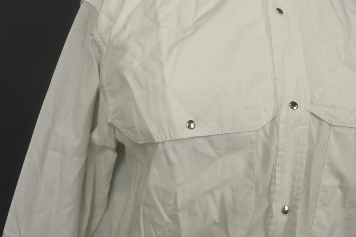THIERRY MULGER White Long Sleeve Collared Flap Pockets Snap Button Shirt Sz M/L
