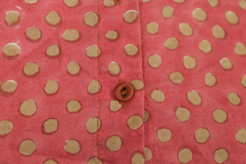 GUDRUN SJODEN Multicolor Polka Dot Organic Cotton Button Front Shift Dress Sz M