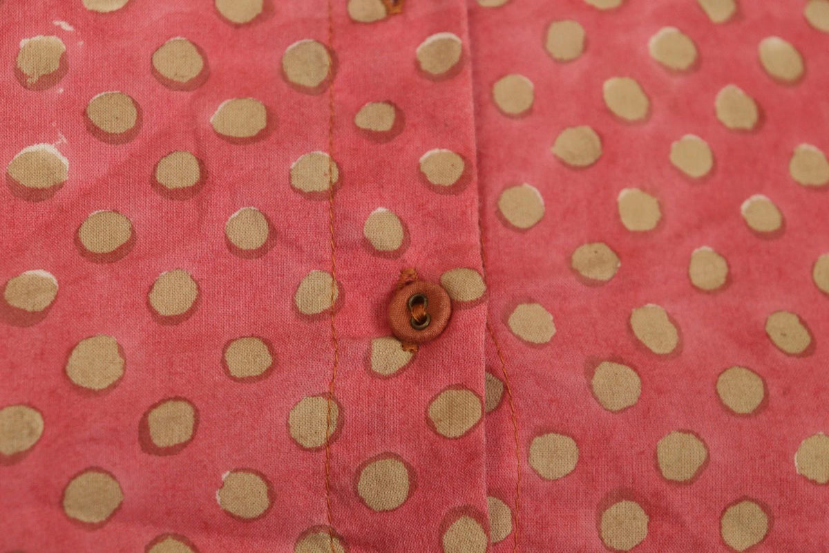GUDRUN SJODEN Multicolor Polka Dot Organic Cotton Button Front Shift Dress Sz M