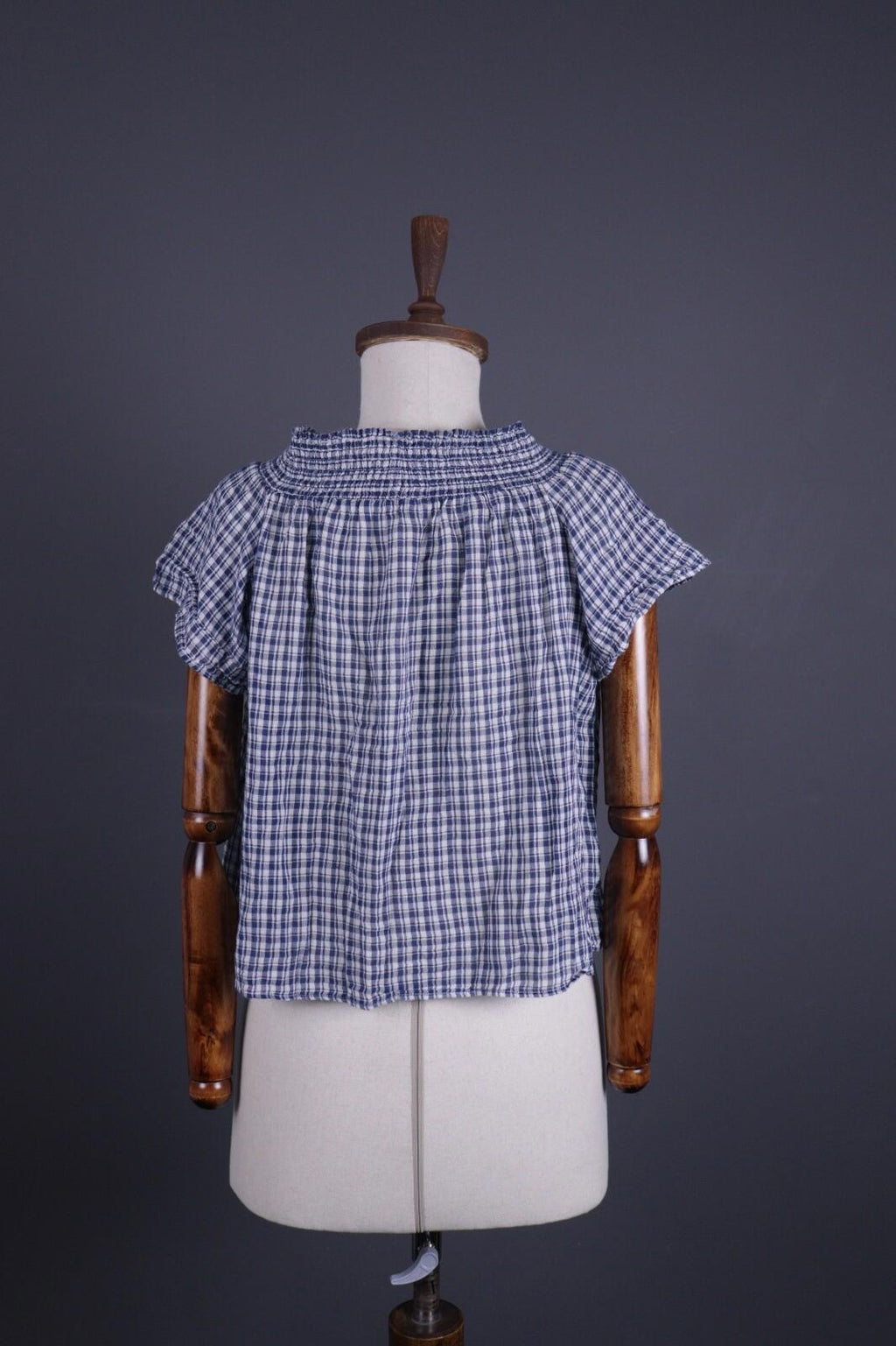 DENIM SUPPLY RALPH LAUREN Blue Check Short Sleeve Top Shirt – Size XS