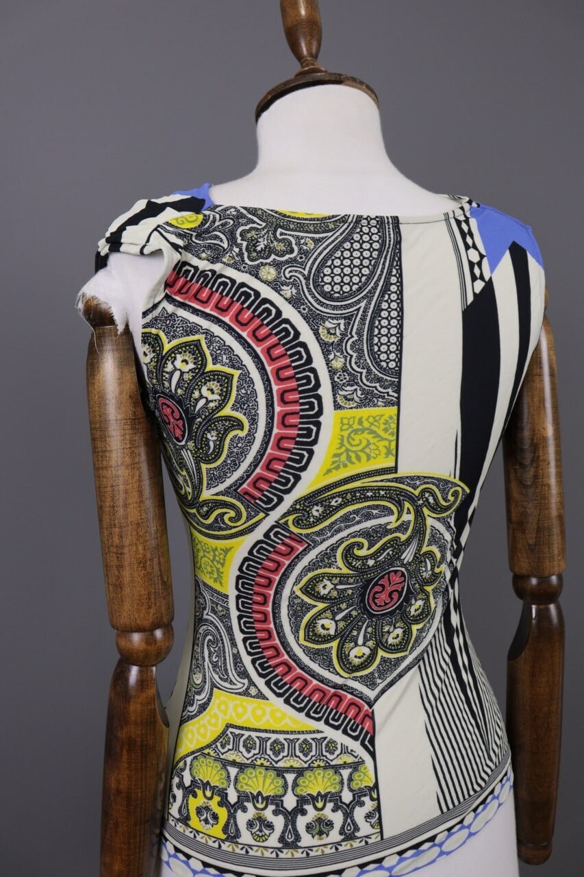 Etro Milano Multicolour Floral Paisley Sleeveless Blouse Top Shirt – Size 40