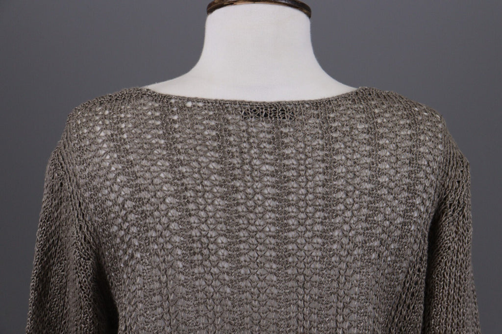 Oska Brown Lagenlook Relaxed Linen Knit Pullover Sweater – Size 2 / M