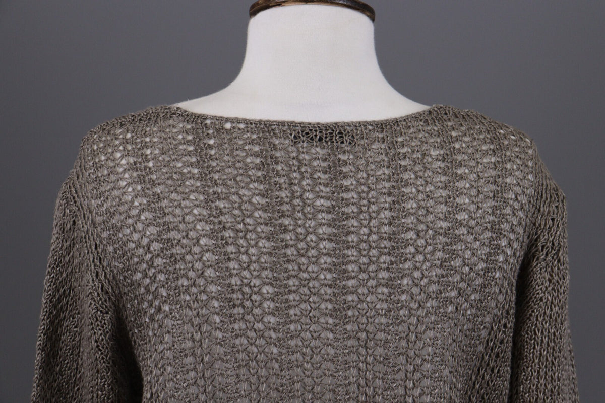 Oska Brown Lagenlook Relaxed Linen Knit Pullover Sweater – Size 2 / M