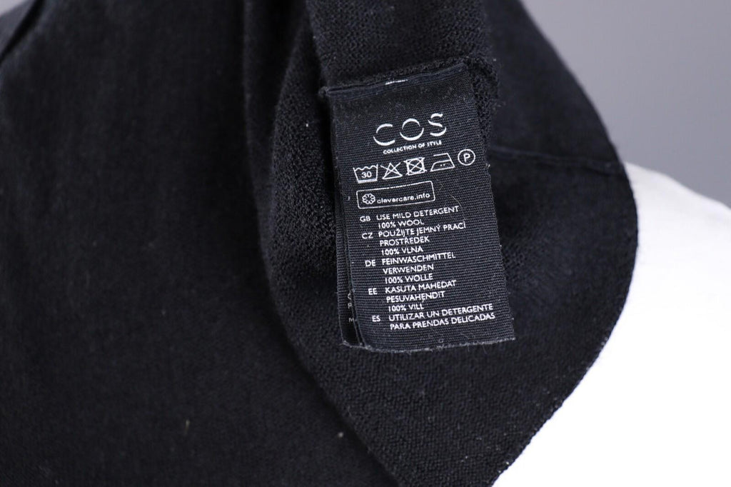 COS Black Wool Designer Long Sleeve Sweater – Size S