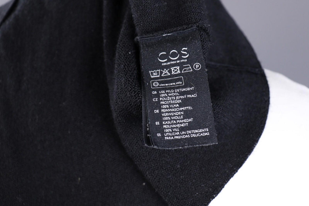 COS Black Wool Designer Long Sleeve Sweater – Size S