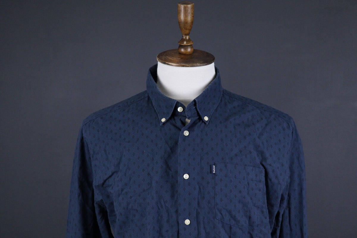 Barbour Tailored Fit Blue Long Sleeve Button Down Shirt – Size EUR XL / USA L
