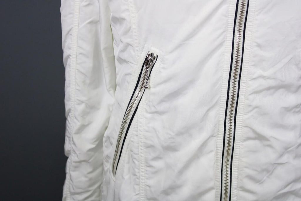 DUVETICA White Lightweight Hooded Full Zip Long Jacket – Size 44