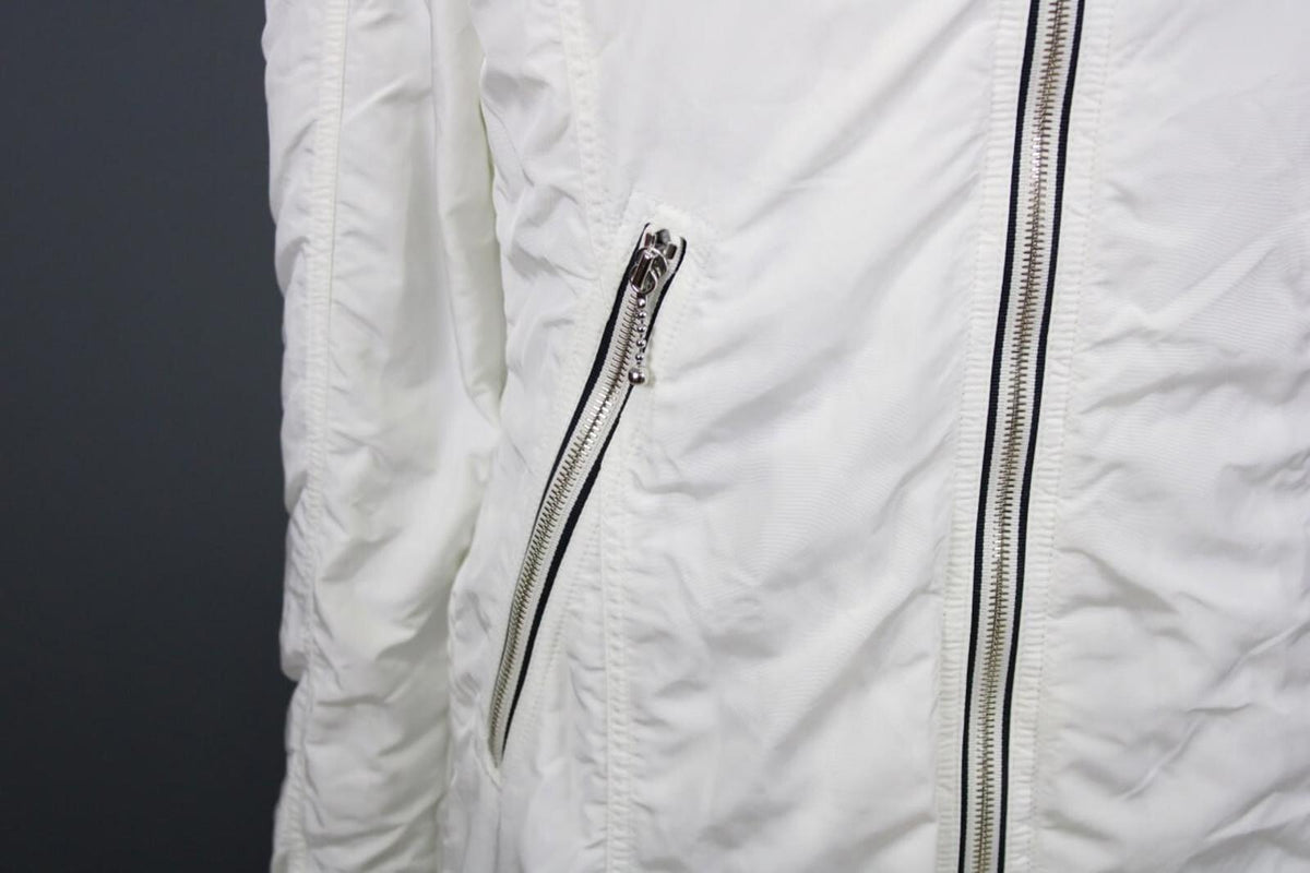 DUVETICA White Lightweight Hooded Full Zip Long Jacket – Size 44