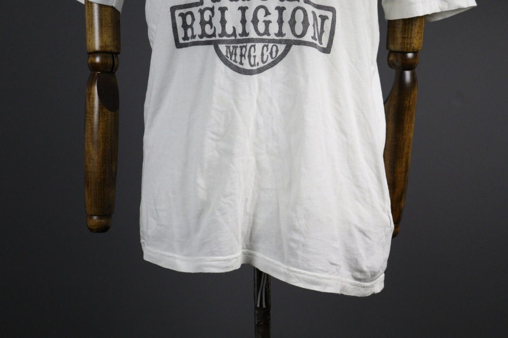 TRUE RELIGION White Big Logo Short Sleeve T-Shirt – Size L