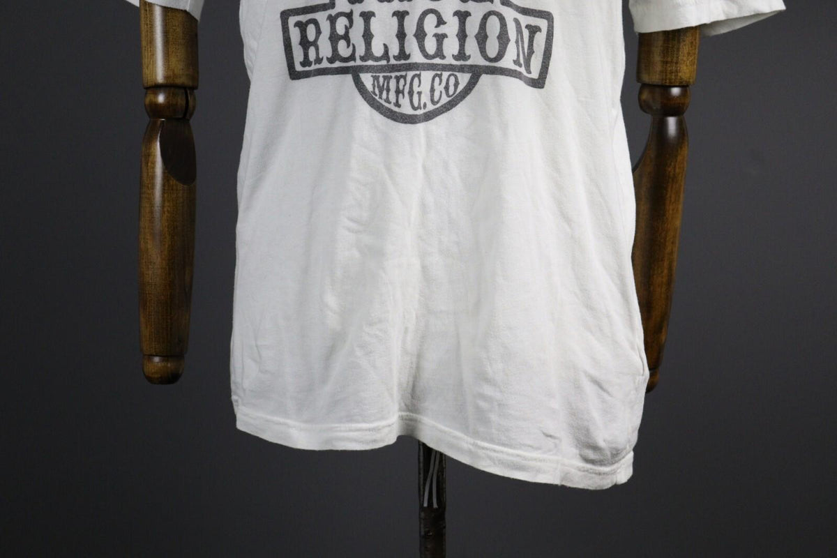 TRUE RELIGION White Big Logo Short Sleeve T-Shirt – Size L