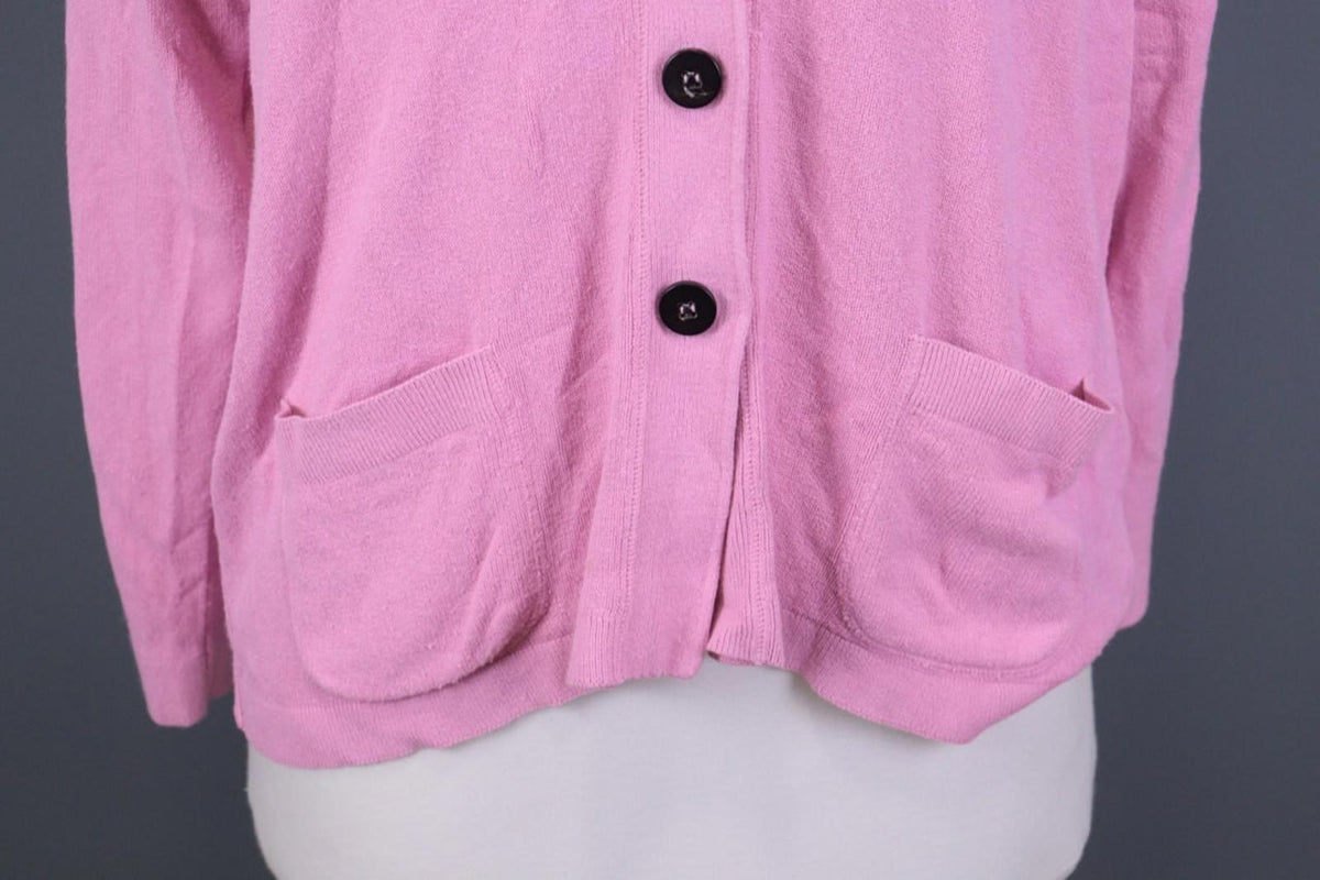 IRIS VON ARNIM Pink Viscose Long Sleeve Button Front Cardigan Sweater – Size L