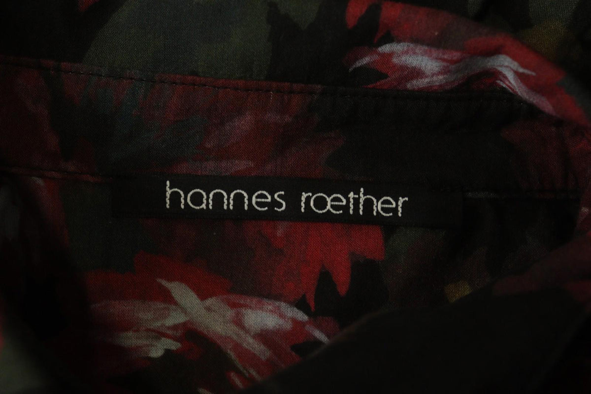 HANNES ROETHER Multi Floral Cotton Long Sleeve Button Front Shirt Dress – Size S