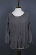 GUDRUN SJODEN Gray Black Striped Long Sleeve Blouse Top – Size S / M