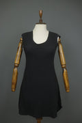 GUDRUN SJODEN Black Organic Cotton Scoop Neck Sleeveless Bodycon Dress – Size S