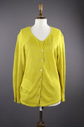 Gudrun Sjöden Yellow Linen Long Sleeve Cardigan Sweater – Women's L