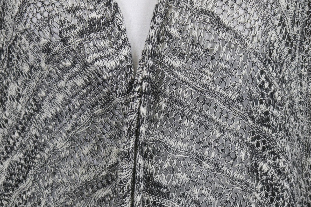 TRANSIT PAR SUCH Black White Deep V-Neck Open Front Long Cardigan – Size 2