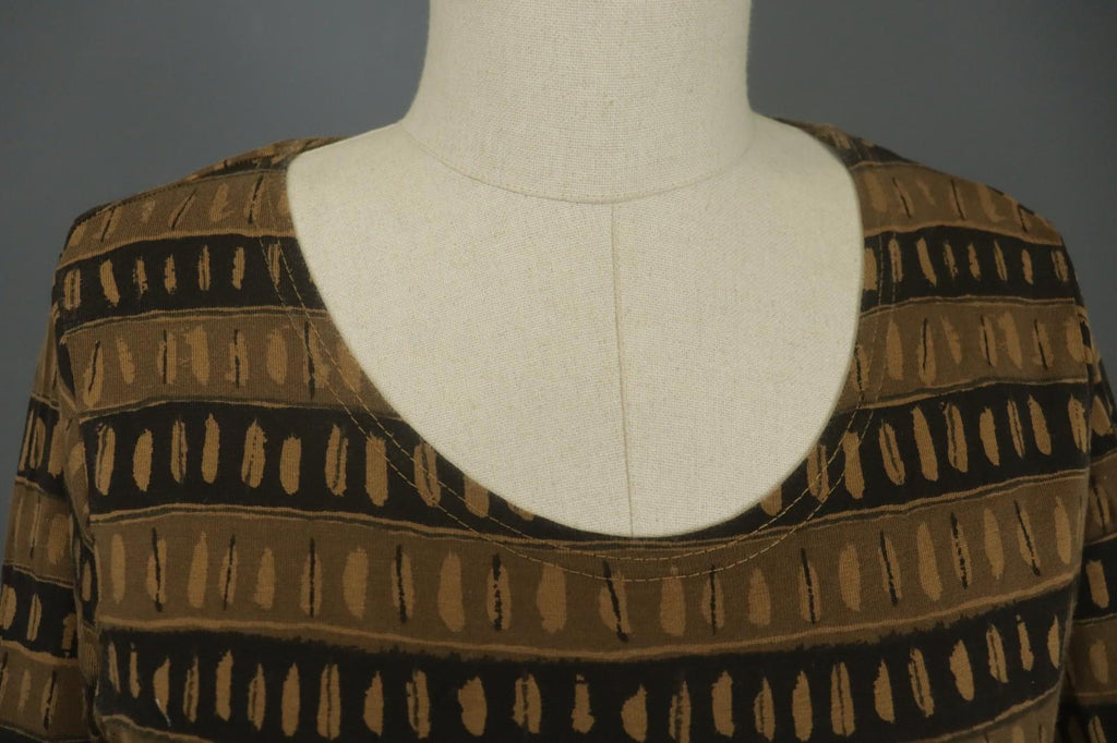 GUDRUN SJODEN Multi Striped Long Sleeve Round Neck Pullover Blouse Top – Size S