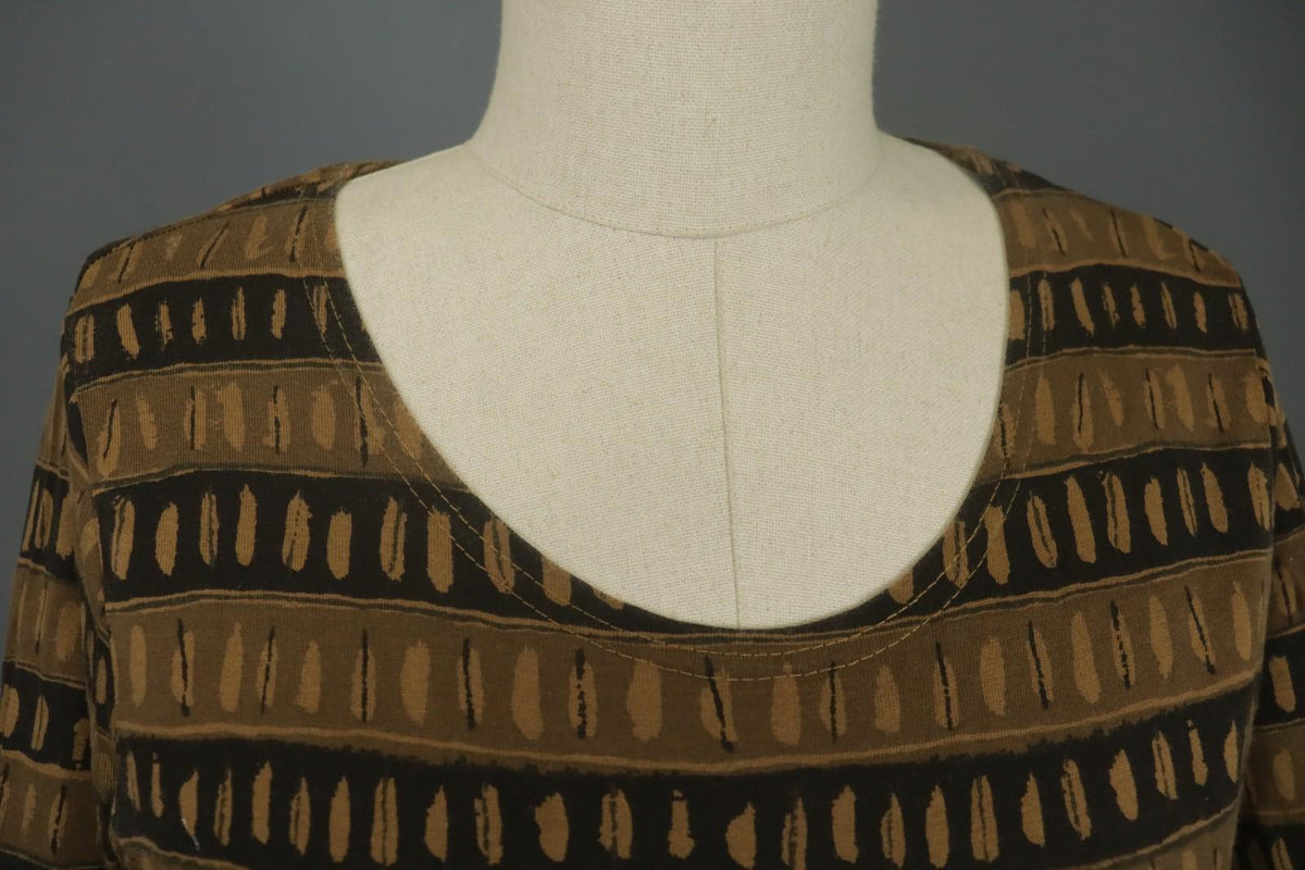 GUDRUN SJODEN Multi Striped Long Sleeve Round Neck Pullover Blouse Top – Size S