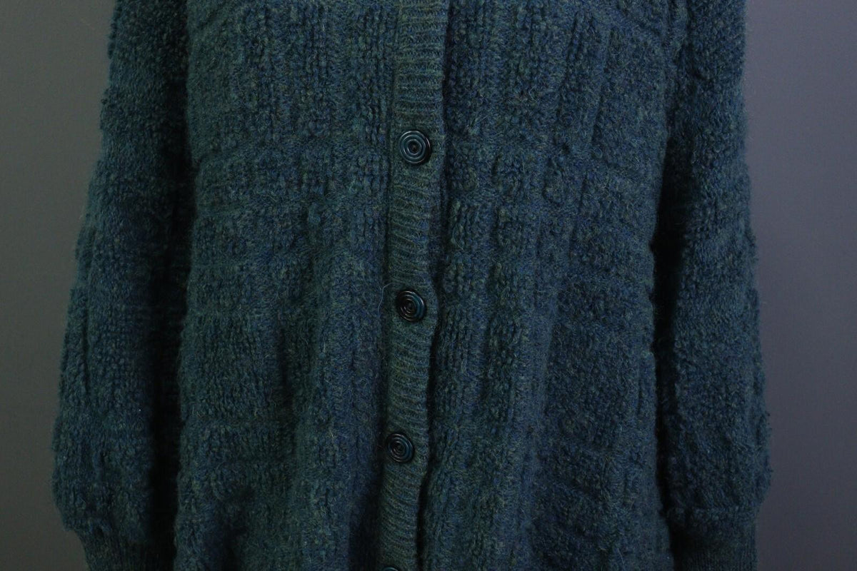 MISSONI Blue Wool Mohair Knit Long Sleeve Button Cardigan Sweater – Size L
