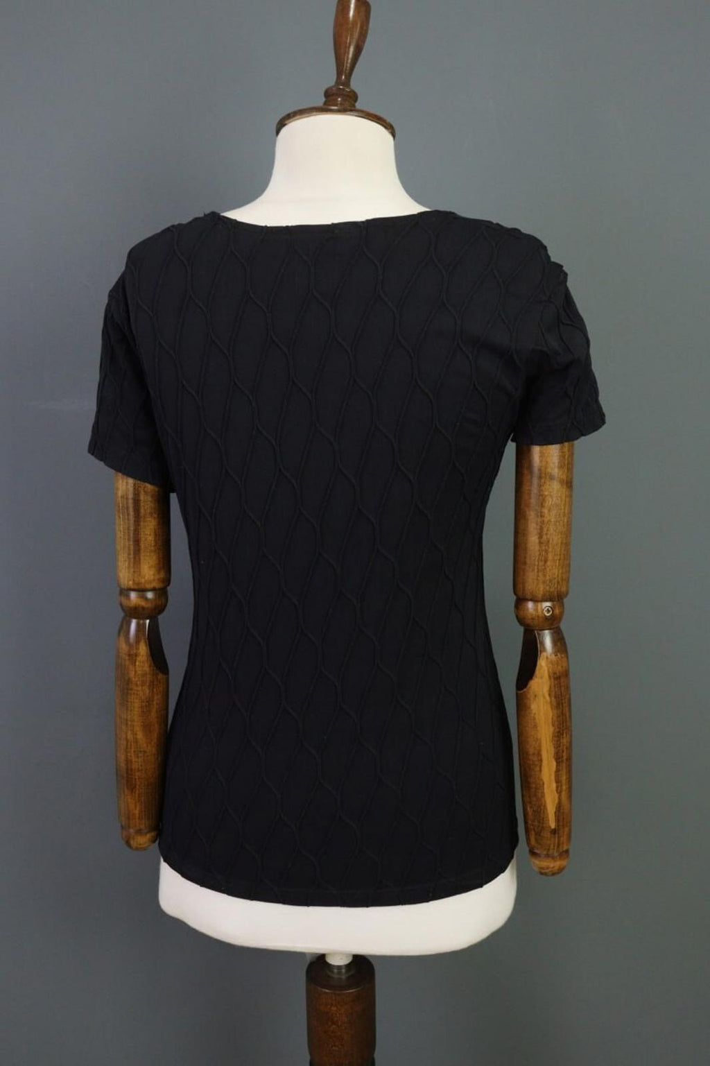 ANNE FONTAINE PARIS Blouse Shirt Black Embroidered Short Sleeve – Size 3