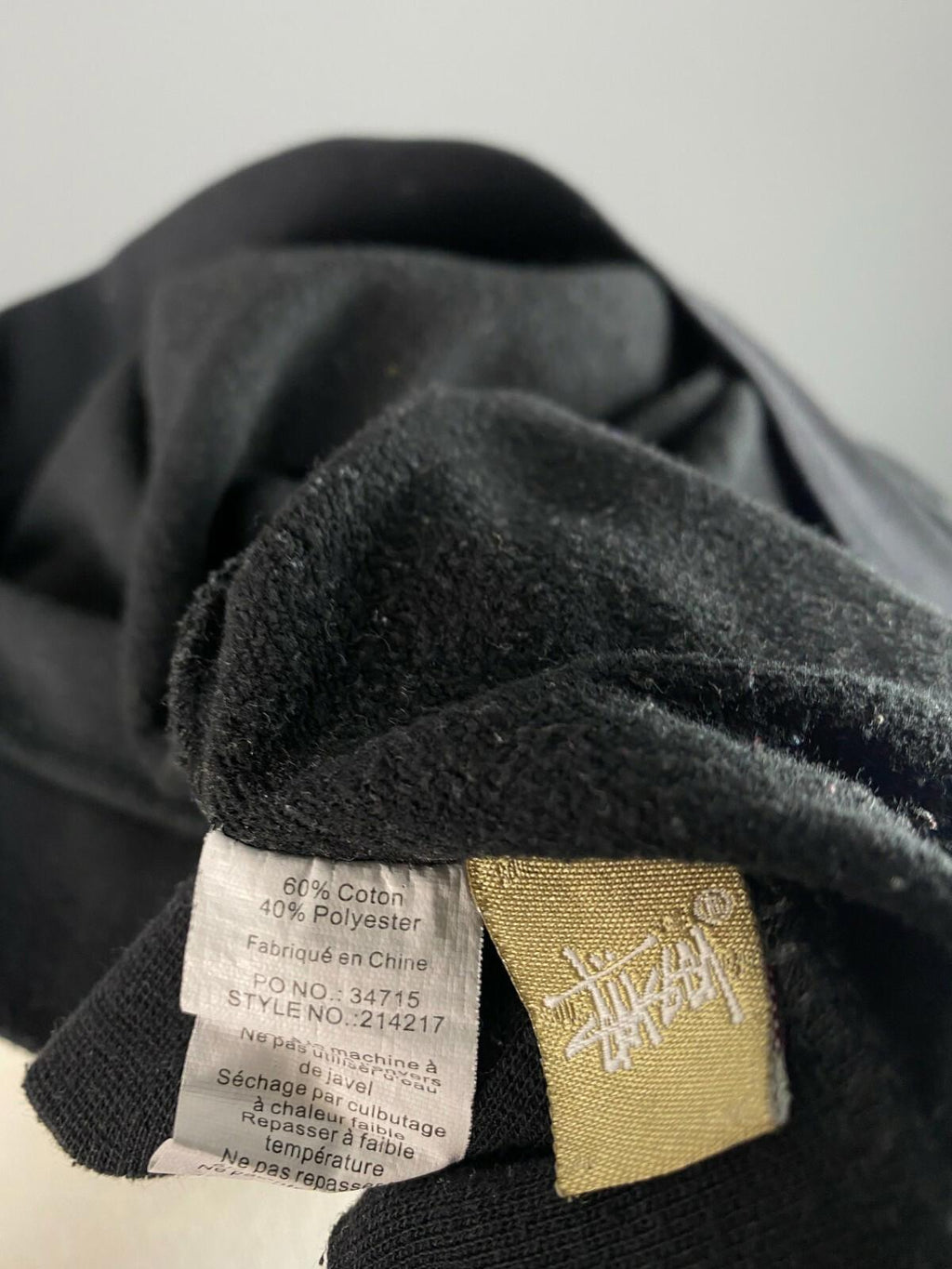 STUSSY One World Black Cotton Big Logo Sweater – Size L