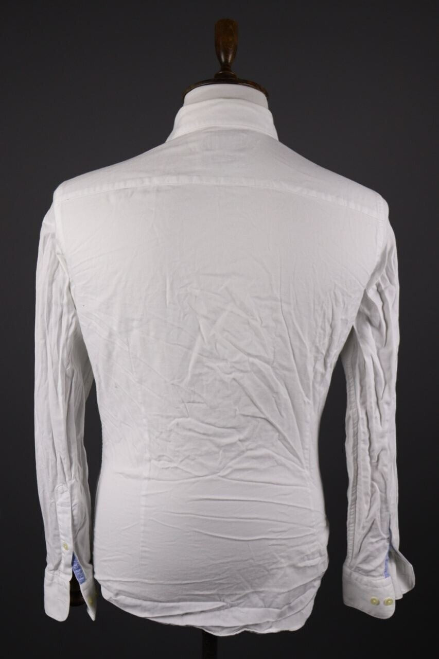 Hackett London Slim Fit White Luxury Long Sleeve Button Down Shirt – Size S