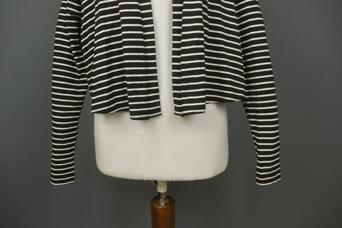 MARIMEKKO Samu-Jussi Koski Black White Stripe Open Front Cardigan Sweater – Size L